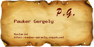 Pauker Gergely névjegykártya