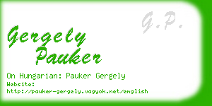 gergely pauker business card